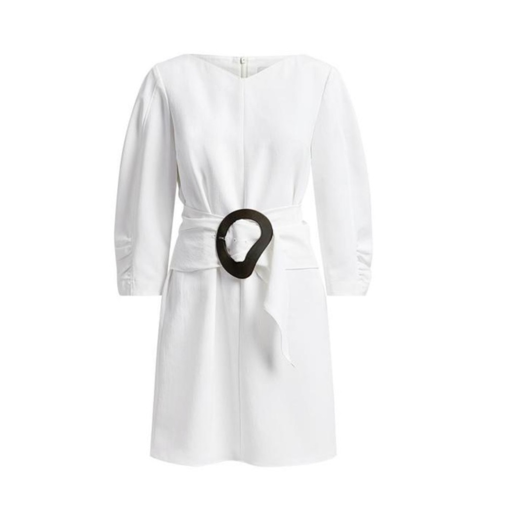 NWT $495 Tibi Shirred Sleeve with Removable Belt  Dress